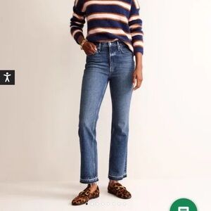 NWT Boden Mid Rise Baby Kick Jean Size 29 Waist Short Inseam 22”